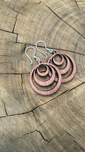 Load image into Gallery viewer, Triple Moon Wood Earrings