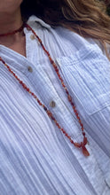 Load image into Gallery viewer, Carnelian Long Knotted Necklace