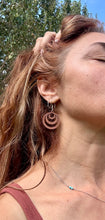 Load image into Gallery viewer, Triple Moon Wood Earrings