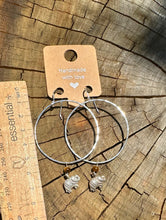 Load image into Gallery viewer, Elephants with Tigers Eye Hoop Earrings