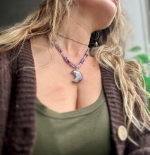 Load image into Gallery viewer, Amethyst Crescent Necklace
