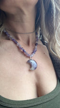 Load image into Gallery viewer, Amethyst Crescent Necklace