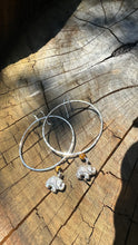 Load image into Gallery viewer, Elephants with Tigers Eye Hoop Earrings