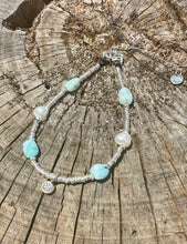 Load image into Gallery viewer, Hill Tribe  Silver With Larimar &amp; Pearl Bracelet
