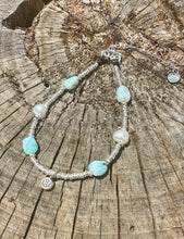 Load image into Gallery viewer, Hill Tribe Silver With Larimar & Pearl Bracelet