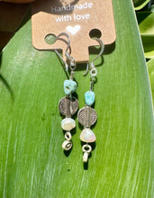 Load image into Gallery viewer, Fish with Pearl &amp; Larimar Earrings
