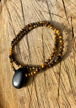 Load image into Gallery viewer, Tigers Eye With Shungite Necklace