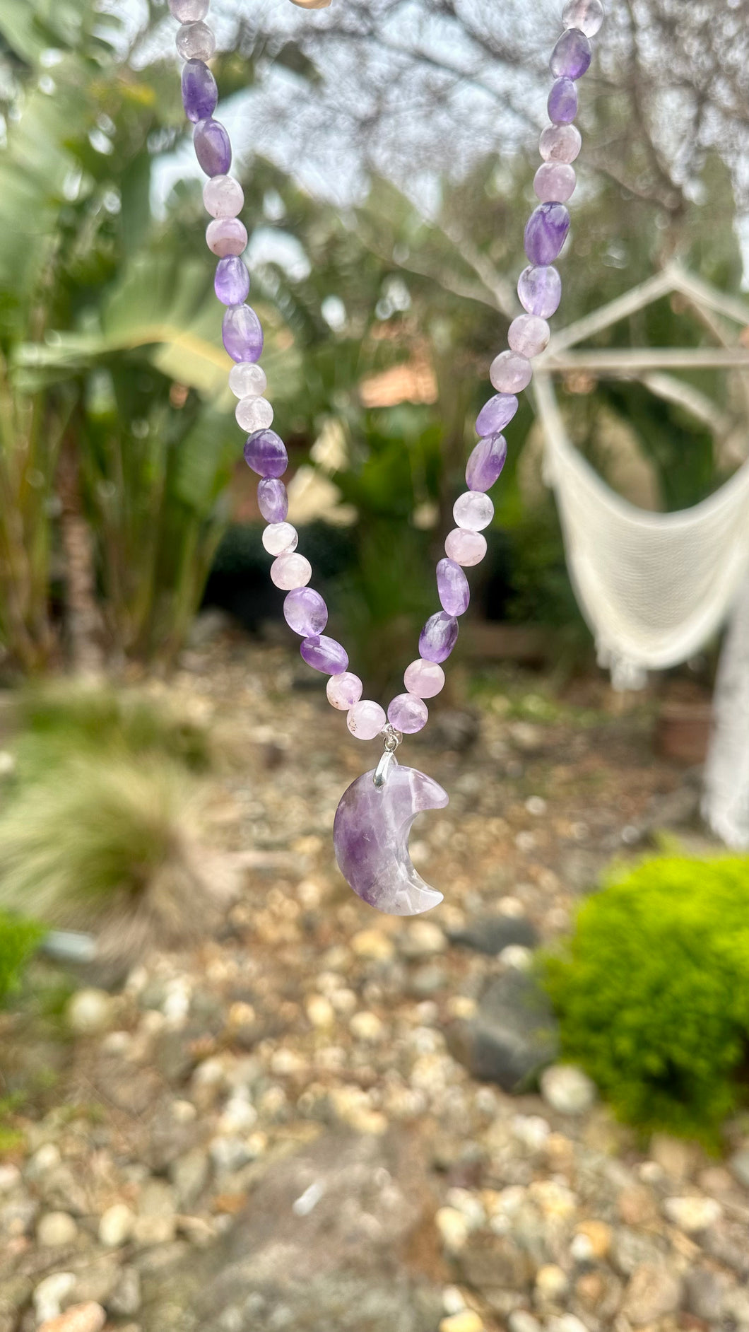Amethyst Crescent Necklace