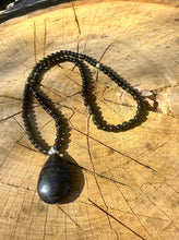 Load image into Gallery viewer, Black Tourmaline with Gold sheen Obsidian Necklace