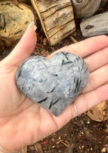 Load image into Gallery viewer, Black Tourmaline in Quartz Heart