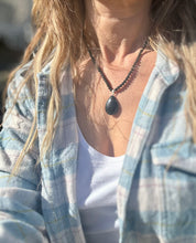 Load image into Gallery viewer, Black Tourmaline with Gold sheen Obsidian Necklace