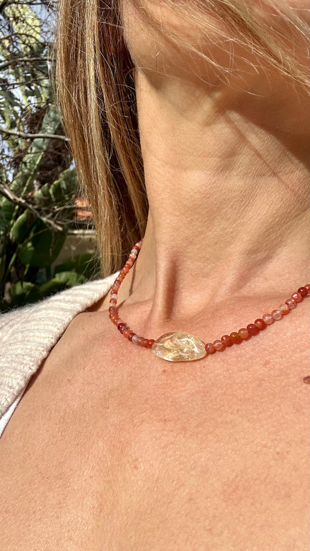 Carnelian and Citrine Necklace