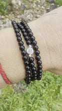 Load and play video in Gallery viewer, Obsidian Black Wrap Bracelet And Necklace .
