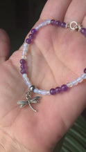 Load and play video in Gallery viewer, Amethyst with Opalite &amp; Dragonfly Charm.
