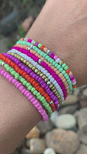 Load and play video in Gallery viewer, Beautiful Seed Bead Bracelets with Evil Eye Charm.
