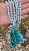 Load and play video in Gallery viewer, Aquamarine Mala 108 Beads
