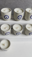 Load and play video in Gallery viewer, Evil Eye Espresso Cup Candle ~  Coconut &amp; Lime ~
