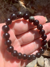 Load image into Gallery viewer, Silver Sheen & Rainbow Obsidian Bracelet.