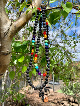 Load image into Gallery viewer, Lava Stone Chakra Mala Necklace/bracelet