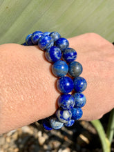 Load image into Gallery viewer, Lapis Lazuli Bracelet with pyrite inclusions.
