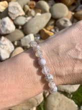 Load image into Gallery viewer, Pink With Green Flower Agtate & Flower Spacers