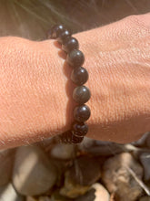 Load image into Gallery viewer, Silver Sheen & Rainbow Obsidian Bracelet.