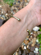 Load image into Gallery viewer, Black Tourmaline Gold Bangle .