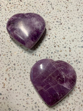 Load image into Gallery viewer, Lepidolite Heart Palm Stone