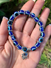 Load image into Gallery viewer, Evil Eye With Hamsa Charm.