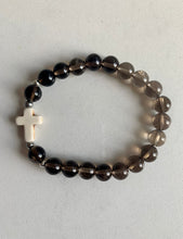 Load image into Gallery viewer, Smokey Quartz With Cross Charm