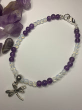 Load image into Gallery viewer, Amethyst with Opalite & Dragonfly Charm.