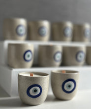 Load image into Gallery viewer, Evil Eye Espresso Cup Candle ~  Coconut &amp; Lime ~
