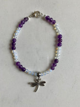 Load image into Gallery viewer, Amethyst with Opalite &amp; Dragonfly Charm.
