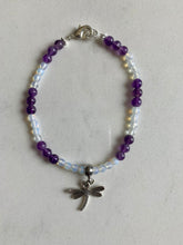 Load image into Gallery viewer, Amethyst with Opalite & Dragonfly Charm.