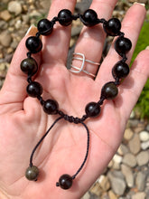 Load image into Gallery viewer, Black Obsidian with gold sheen, String Bracelet.