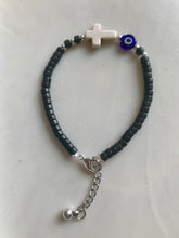 Load image into Gallery viewer, Black Jasper Heishi Bracelet