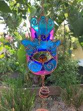 Load image into Gallery viewer, Hamsa Hand Two Tone Wind Chime