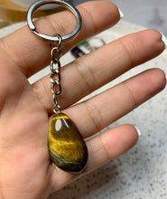 Load image into Gallery viewer, Blue Tigers Eye Key Charm
