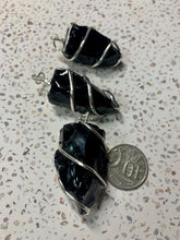 Load image into Gallery viewer, Black Obsidian Spiral Pendants (No Chain included)