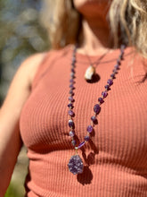Load image into Gallery viewer, Amethyst Druzy Wire Necklace.
