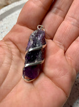 Load image into Gallery viewer, Amethyst raw Spiral Pendant