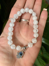 Load image into Gallery viewer, Crackle Quartz with Hamsa Hand Bracelet .