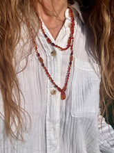 Load image into Gallery viewer, Carnelian Long Knotted Necklace
