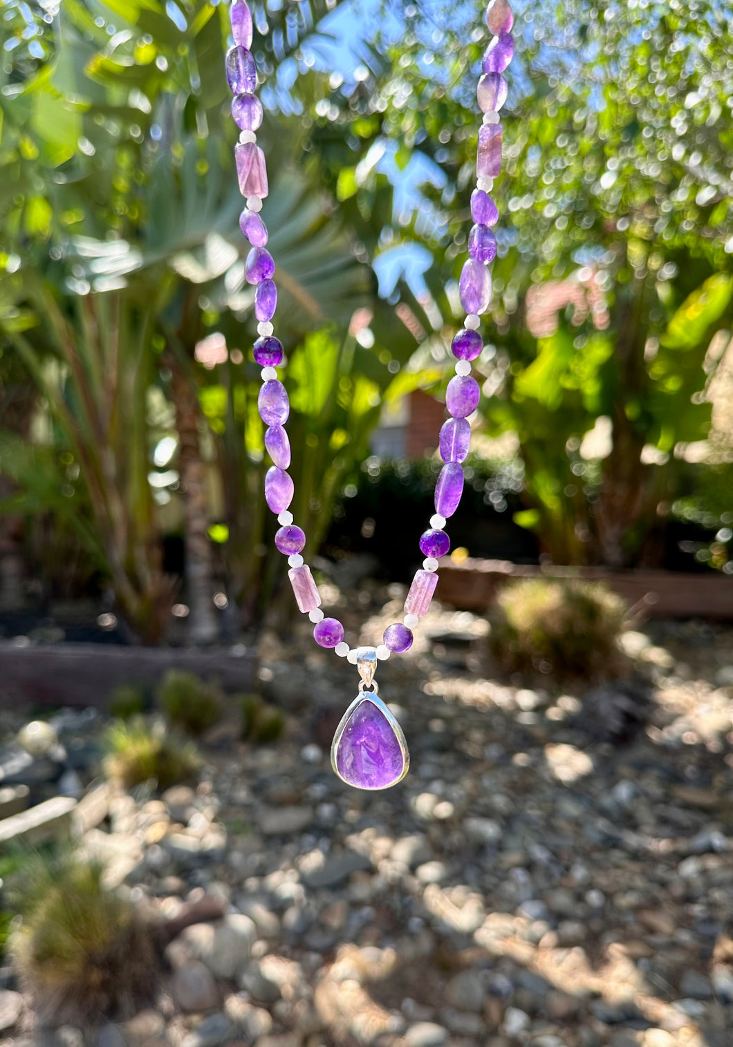 Amethyst Teardrop Necklace