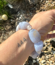 Load image into Gallery viewer, Bracelet ~ Blue Lace Agate With Selenite Chunkie Bracelet
