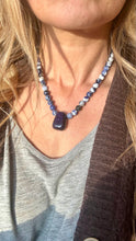 Load image into Gallery viewer, Blue Goldtone &amp; Sodalite Necklace
