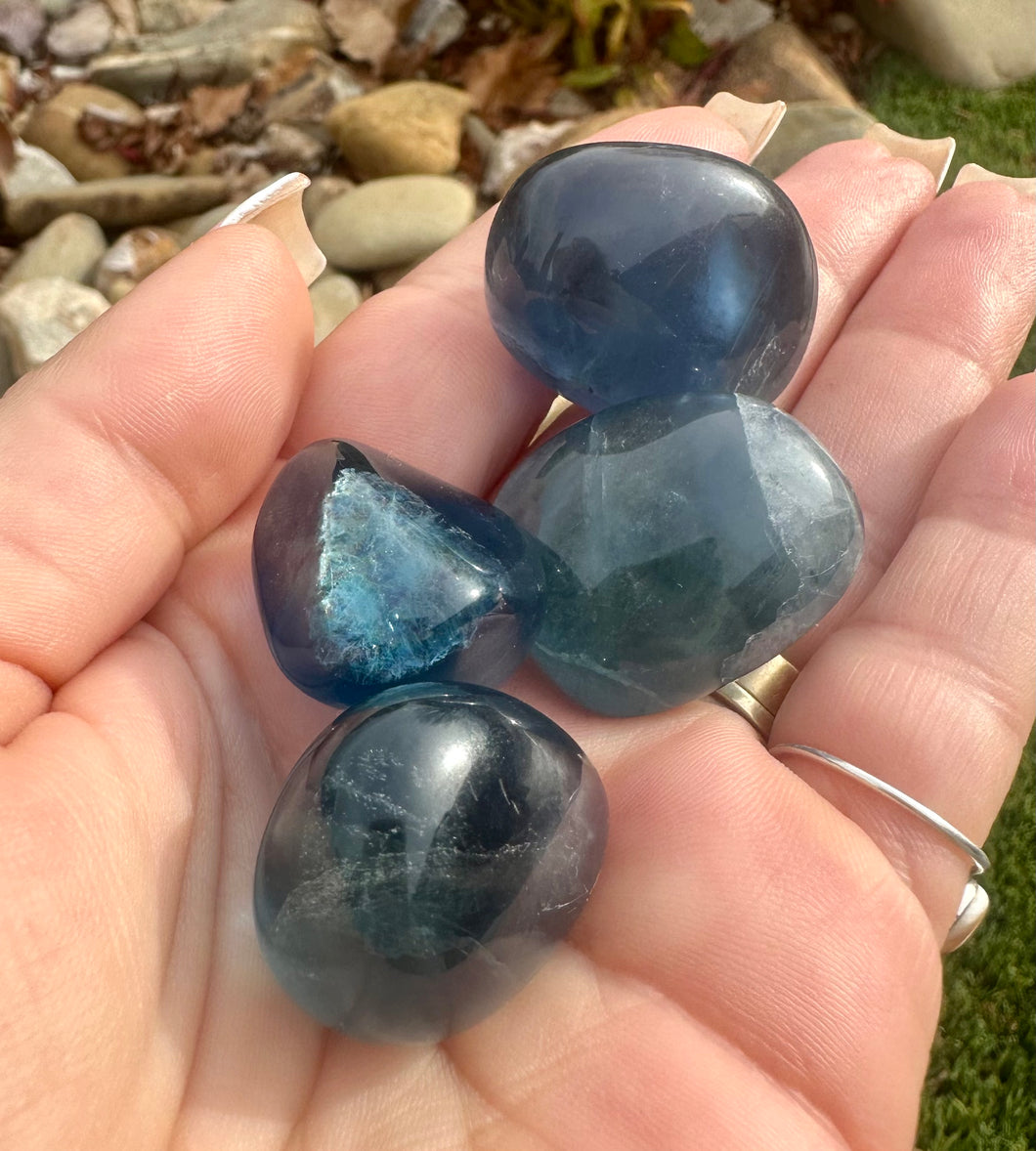 Blue Fluorite Tumbles