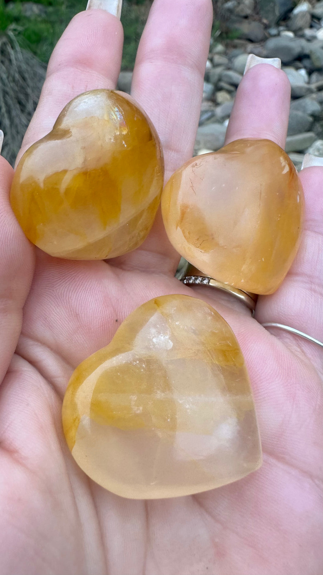 Golden Healer Quartz  Hearts