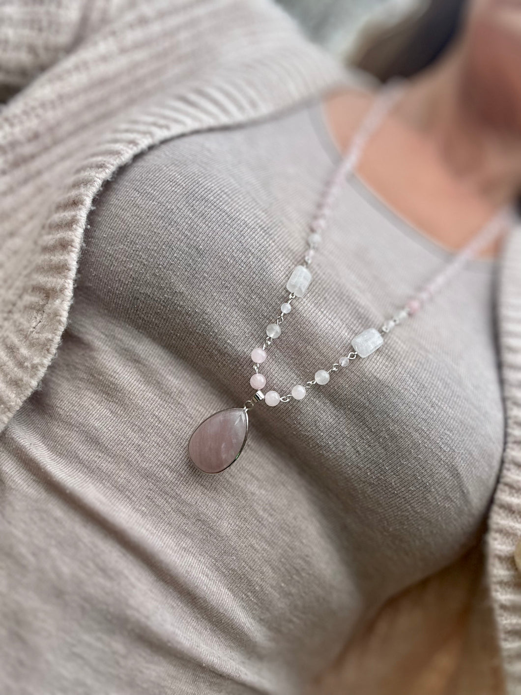 Lavender Quartz Wire Necklace