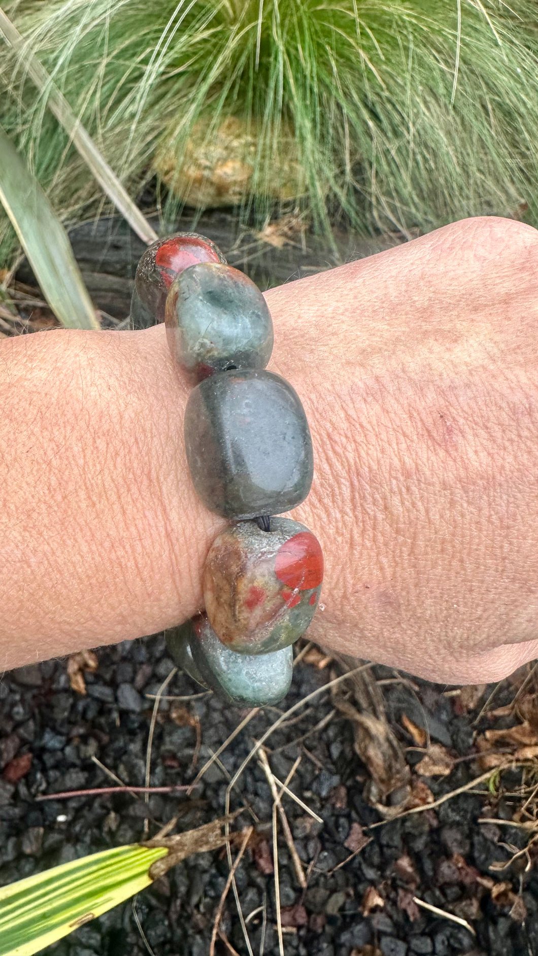 Jasper ~ Blood  Jasper Chunky Bracelet